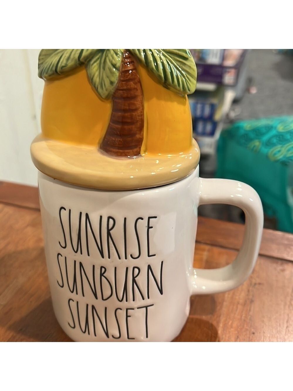 Rae Dunn Sunrise Sunburn Sunset Mug with Lid - Picture 6 of 6